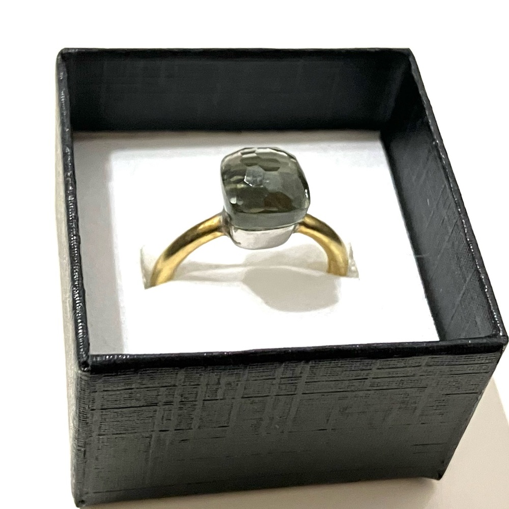 Gold Silver Tone agreed Amethyst Ring 5.75